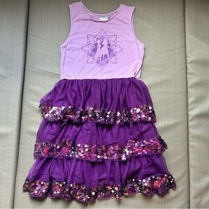 **3/$15** Girl's Disney Frozen II Purple Tulle Sequin Dress